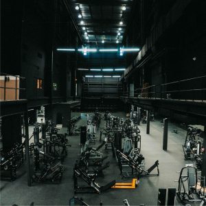 Raw athletic club gym floor